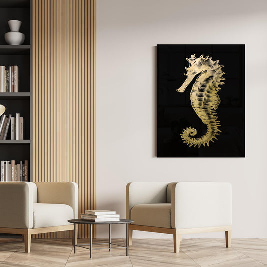 Blattgold Bild - Seahorse Wohnbeispiel