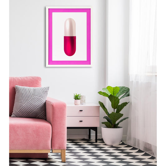 Rahmenbild mit Acrylpassepartout - Happy Pill Einrichtungsbeispiel