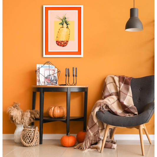 Rahmenbild mit Acrylpassepartout - Pop Pineapple Einrichtungsbeispiel