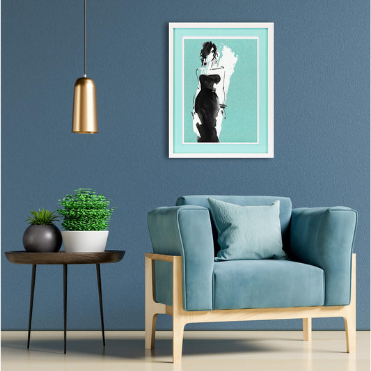 Rahmenbild mit Acrylpassepartout - Audrey Dress Einrichtungsbeispiel