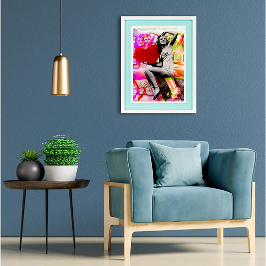 Rahmenbild mit Acrylpassepartout - Heartbeat Einrichtungsbeispiel