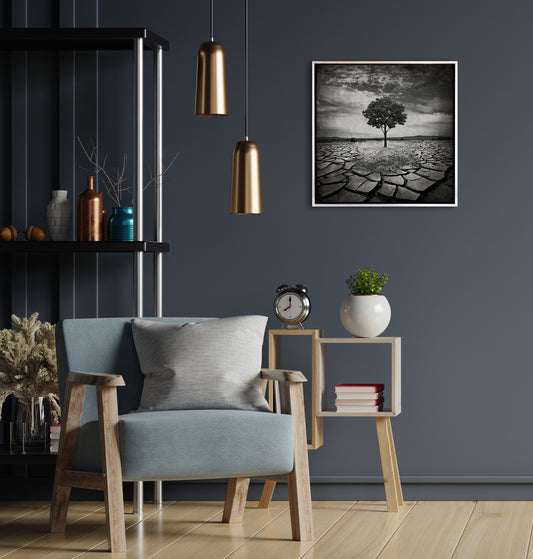 Canvas picture with shadow gap frame - Kina 50x50cm