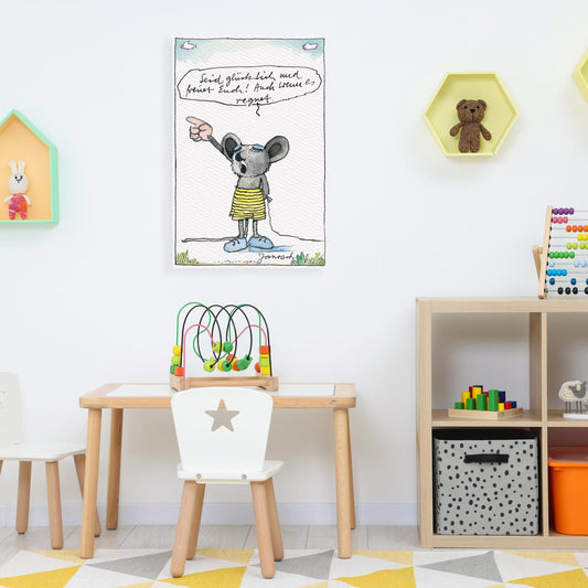 Impression sur toile Janosch - Soyez heureux