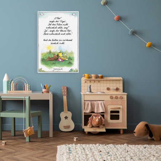 Impression sur toile Janosch - La vie n'est-elle pas incroyablement belle ?