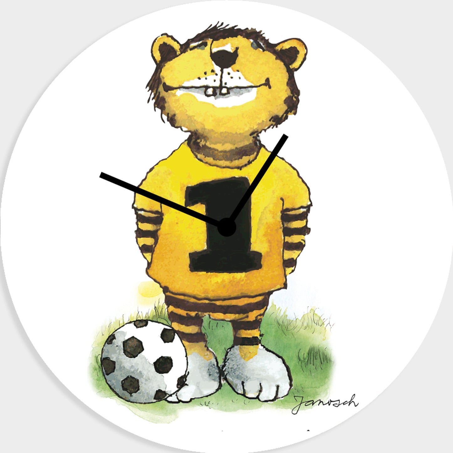 Janosch acrylic glass clock - football tiger