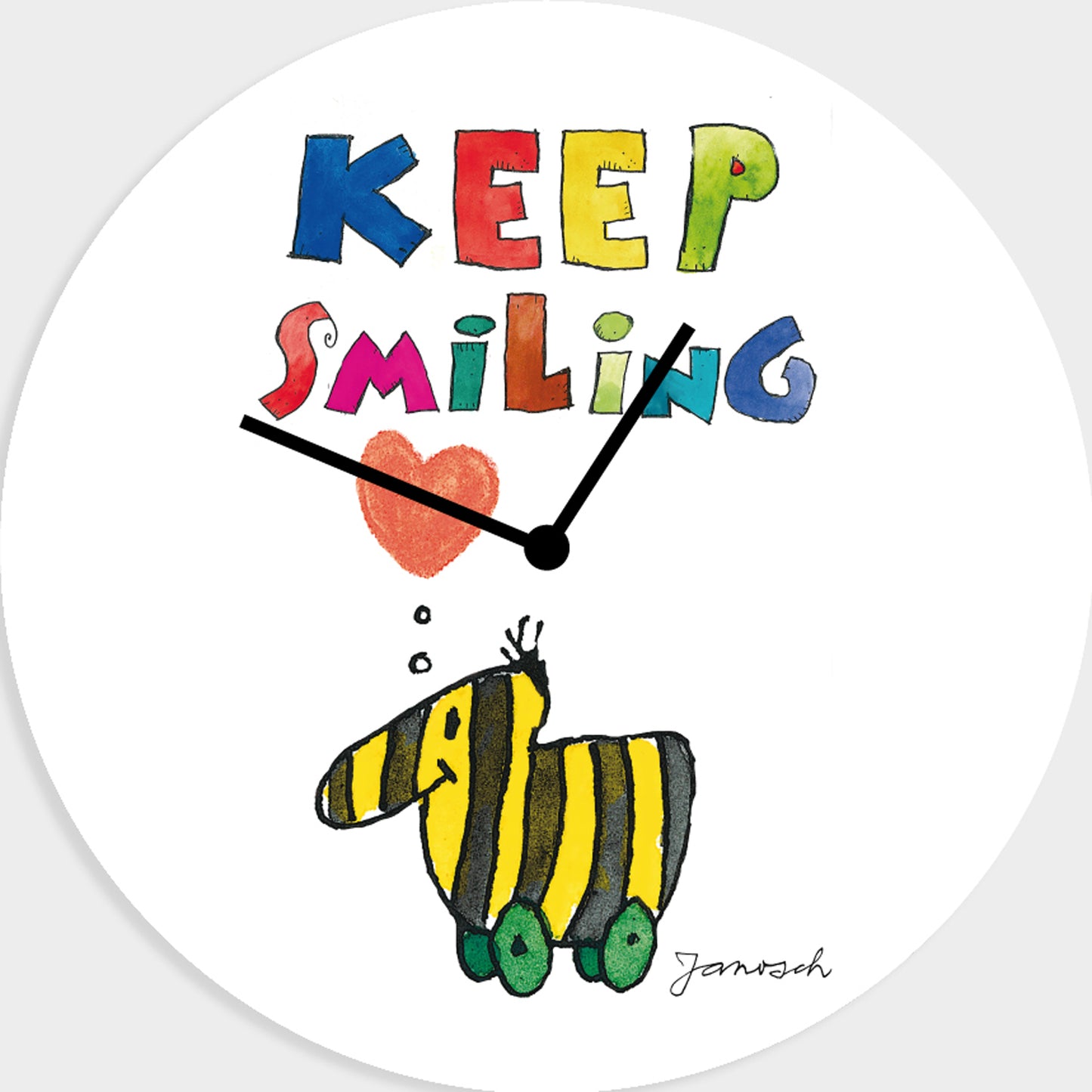 Janosch acrylic glass clock - Keep Smiling Tiger Duck