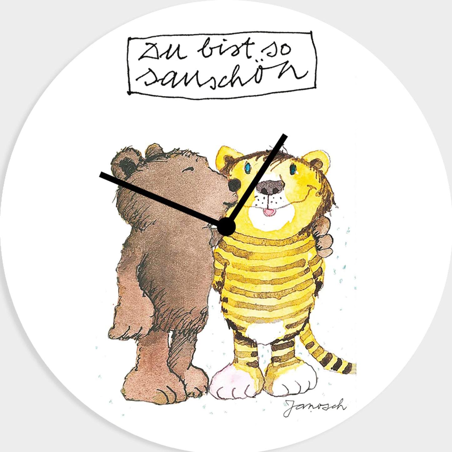 Janosch Acrylglas-Uhr - Du bist so sauschön