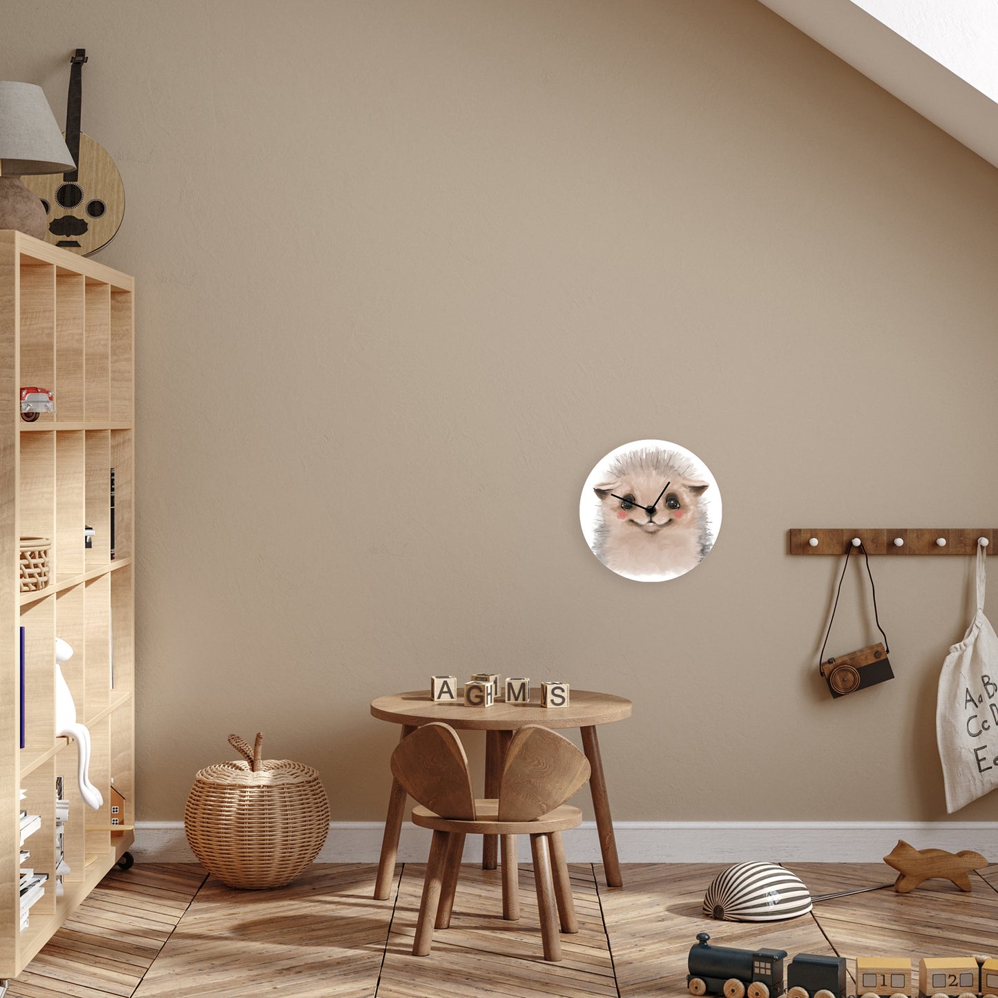 Horloge en verre acrylique - hérisson