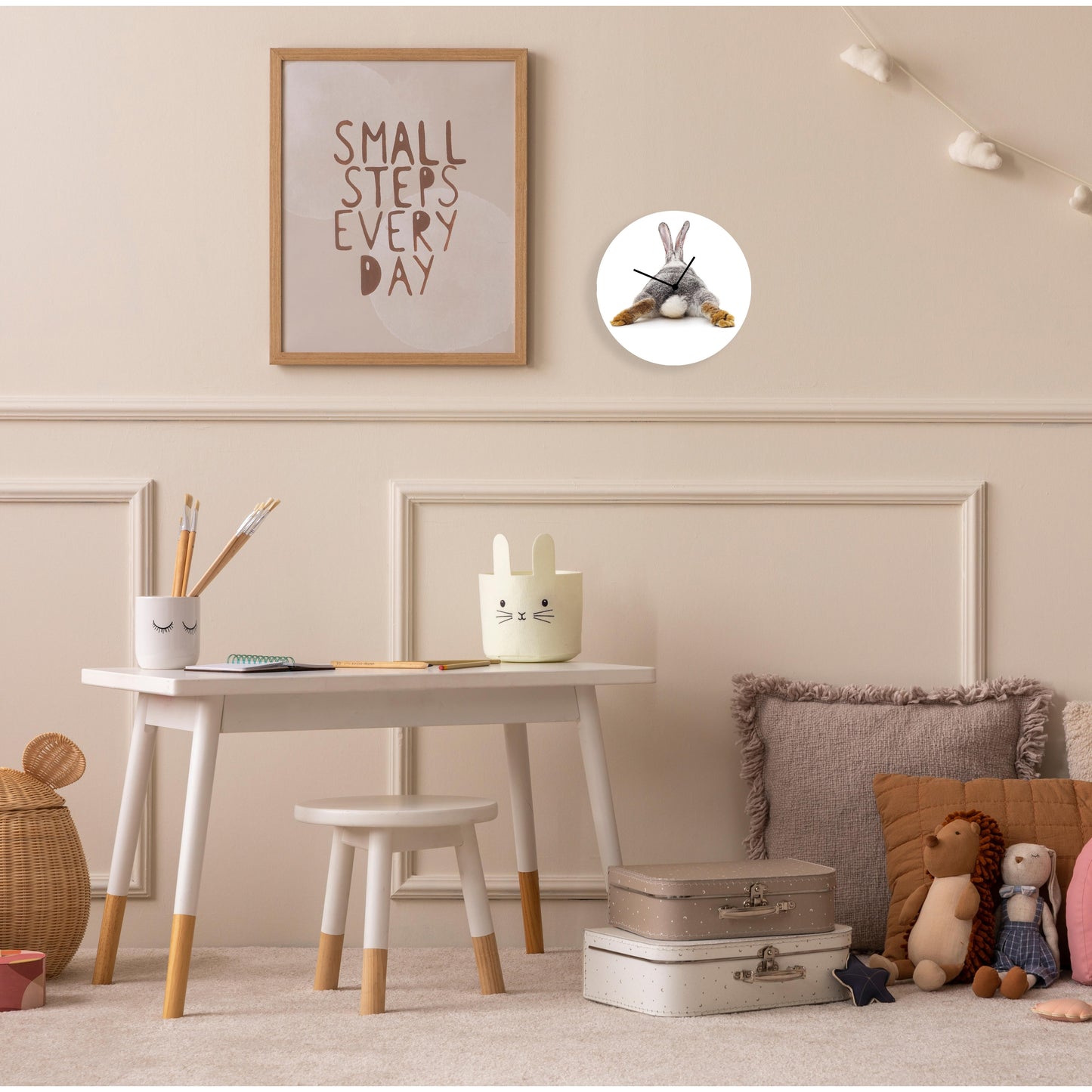 Acrylic glass clock - Cute bunny