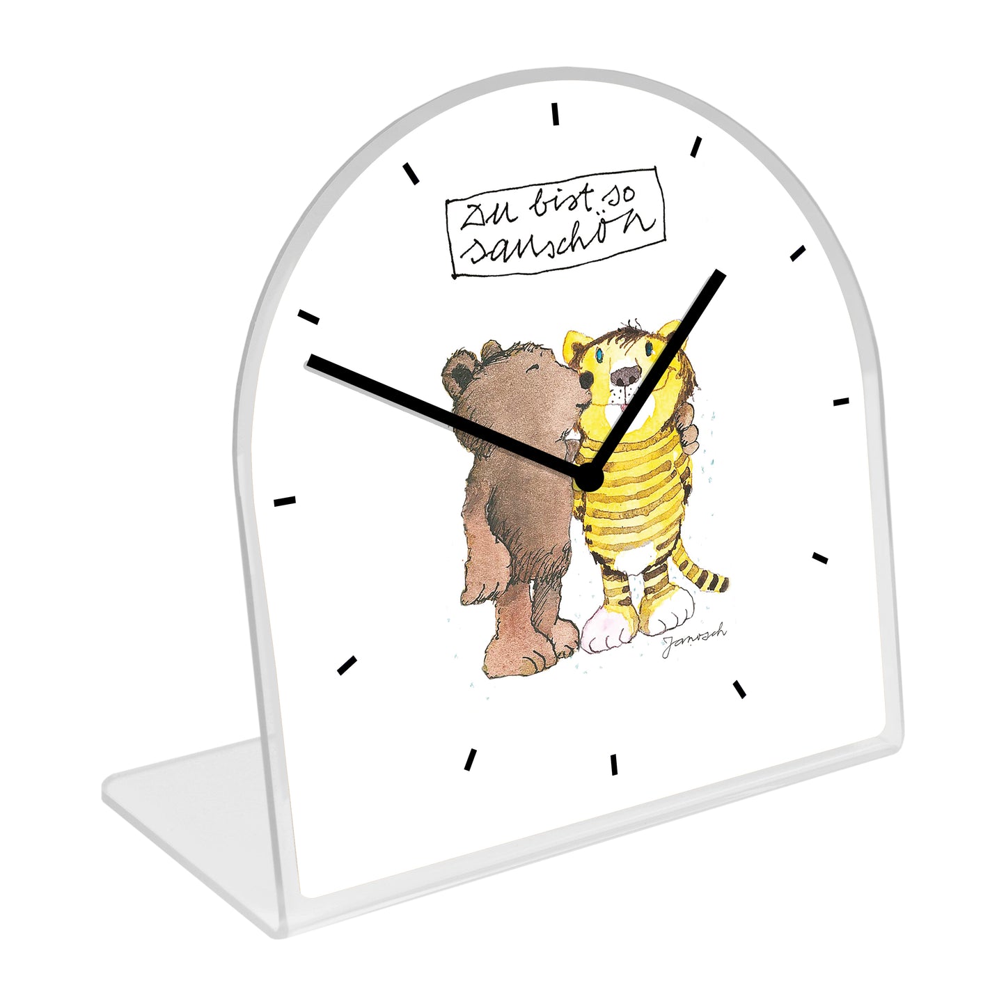 Janosch Acrylglas-Uhr - Du bist so sauschön