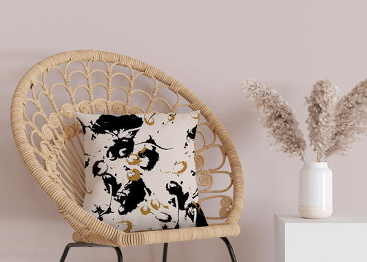 Kissenbezug - Black and Golden Splashs