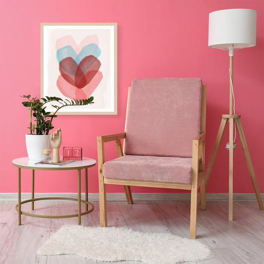 Rahmenbild - Wasserfarben Herzen Wohnbeispiel