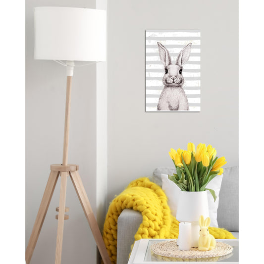 Blechschild - White Rabbit with stripes - Einrichtungsbeispiel Foto