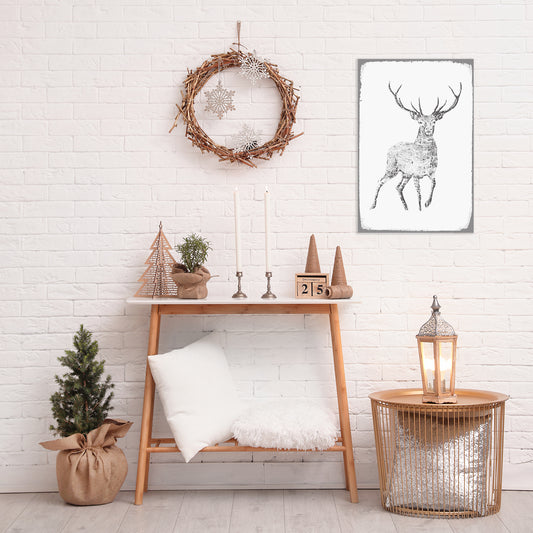 Blechschild - Drawn Deer Wohnbeispiel