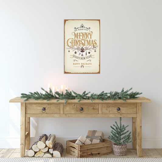 Blechschild - Happy Holidays Wohnbeispiel