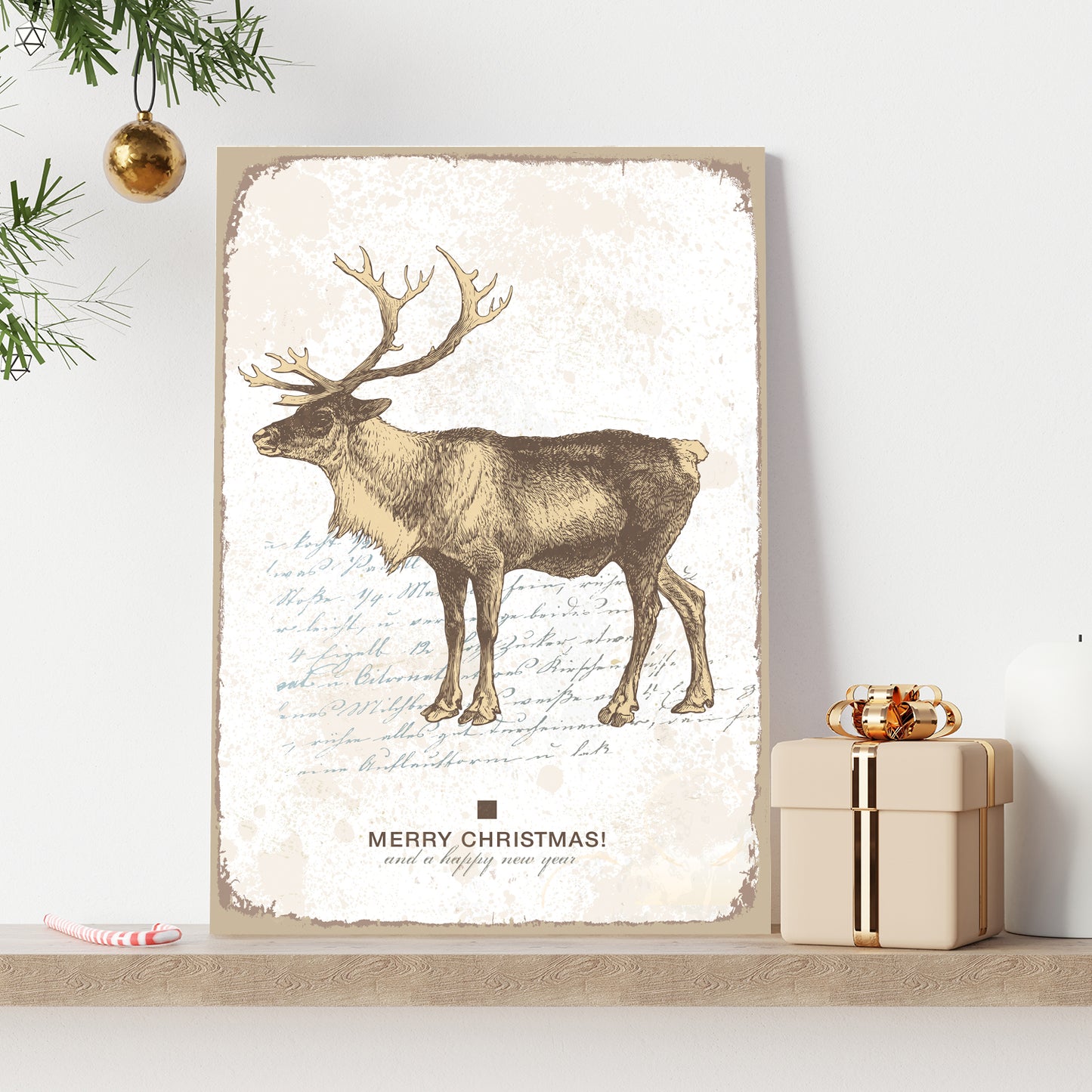 Blechschild - Merry Christmas Wohnbeispiel