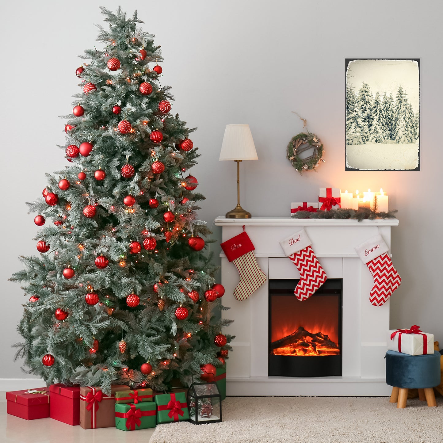 Blechschild - Snow Forest Wohnbeispiel