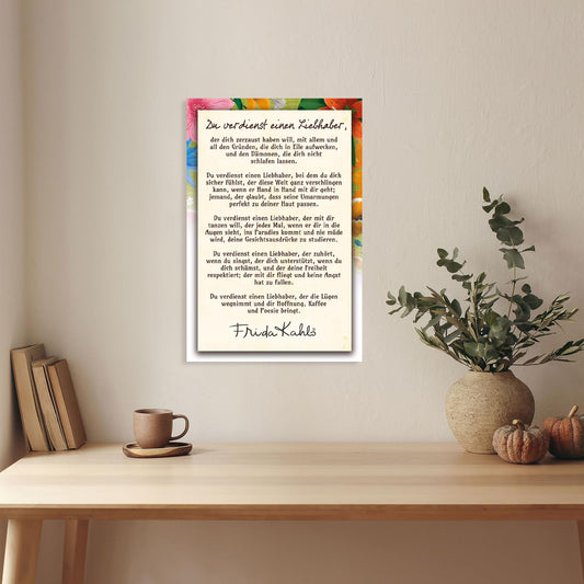 Frida Kahlo Blechschild - Liebhaber