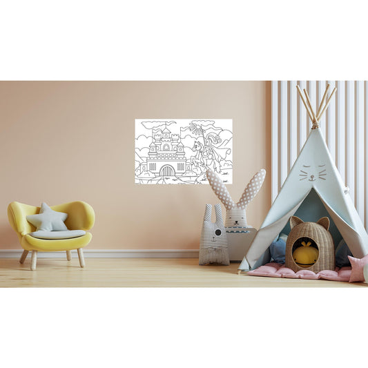 Bemalbares selbstklebendes Poster - Ritterburg