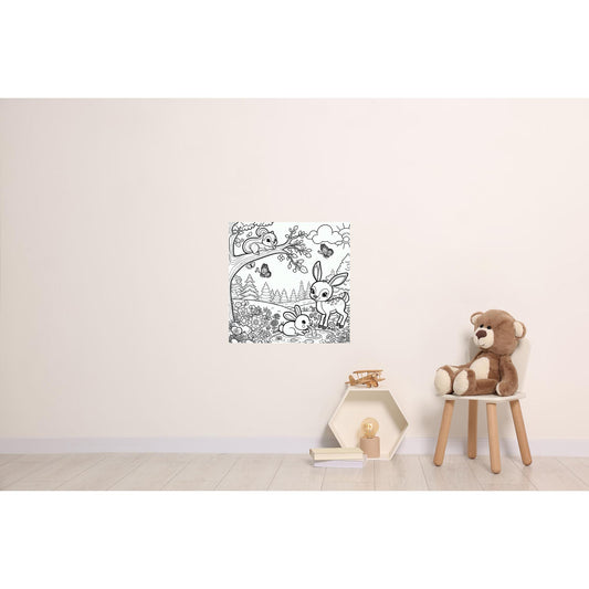 Bemalbares selbstklebendes Poster - Waldtiere