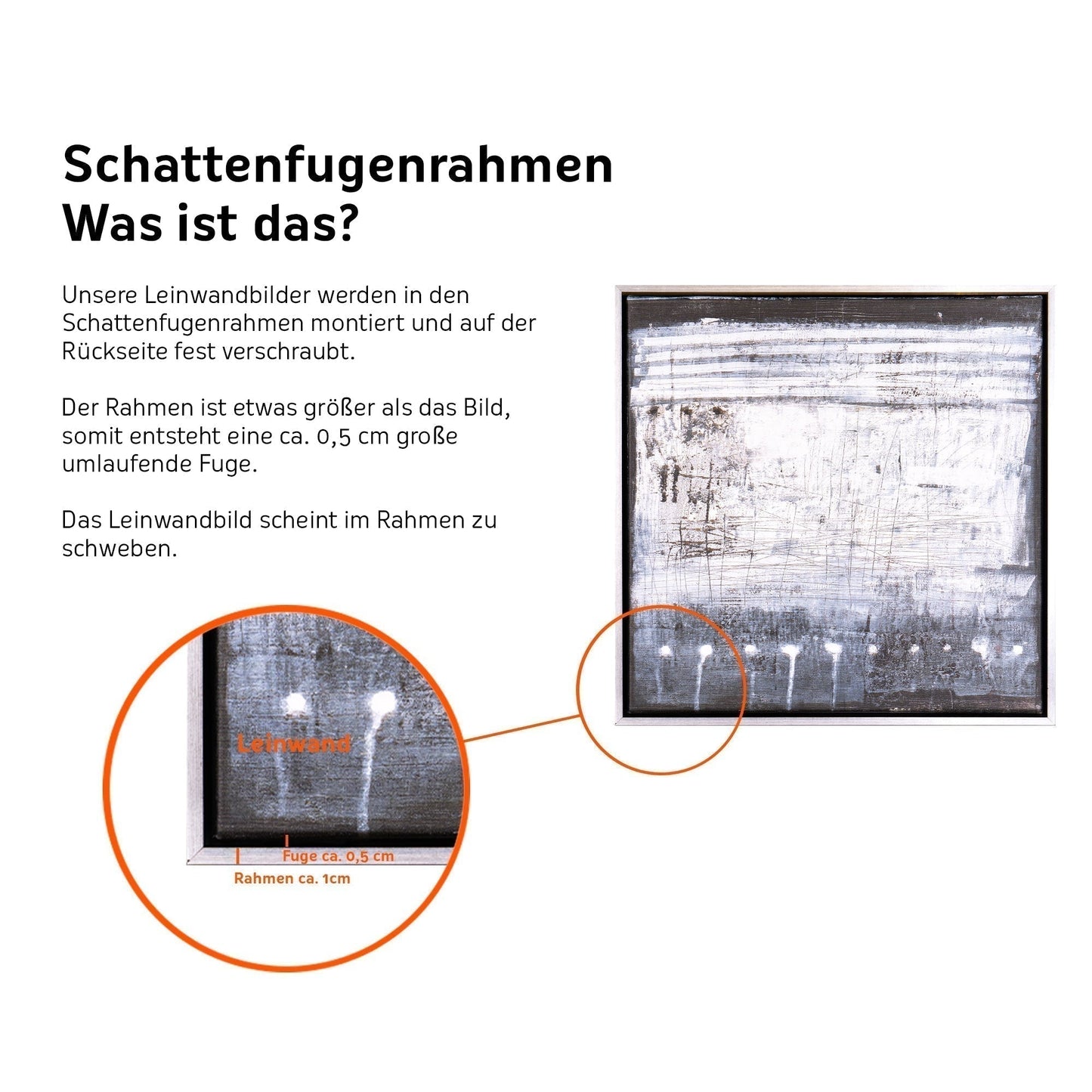 Leinwandbild mit Schattenfugenrahmen - Feder