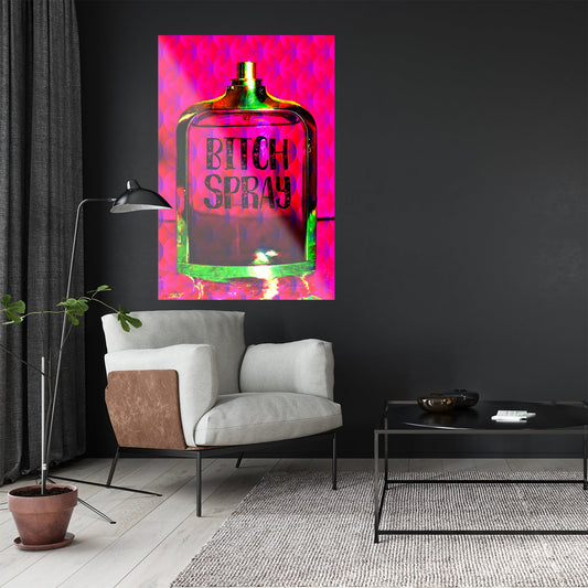 Acrylglasbild - BITCH SPRAY Wohnbeispiel