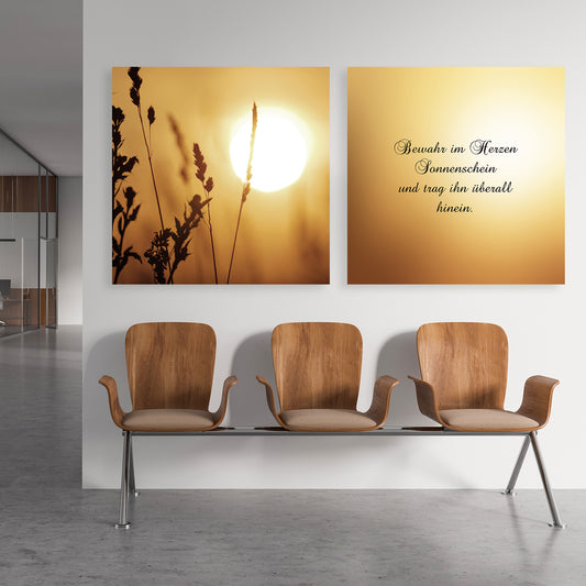 Leinwandbild - Bewahr im Herzen Sonnenschein - Einrichtungsbeispiel Foto