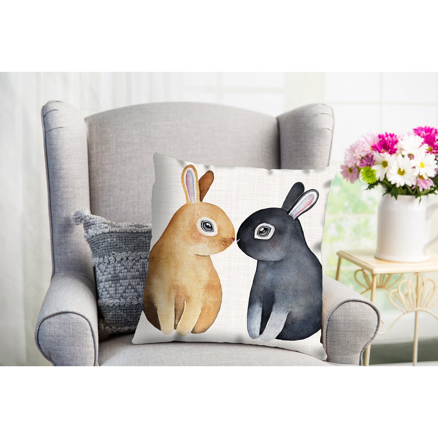 Kissenbezug - Kissing Bunnys Detail