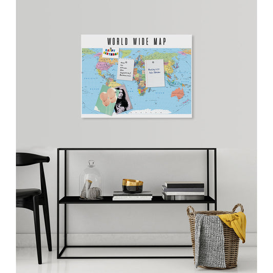 Magnetisches Markerboard - World Wide Map Wohnbeispiel
