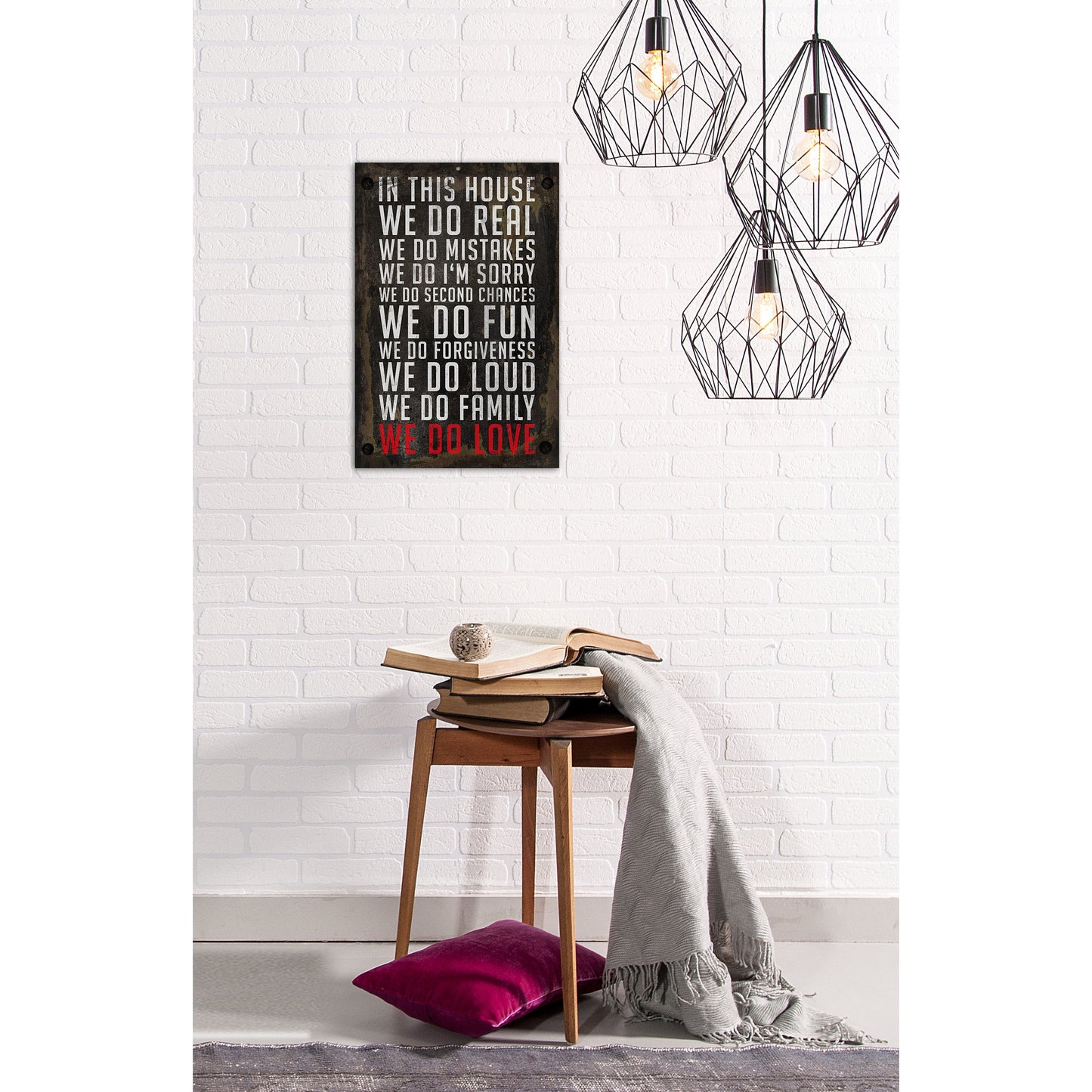 Blechschild - In This House, We Do.. Wohnbeispiel