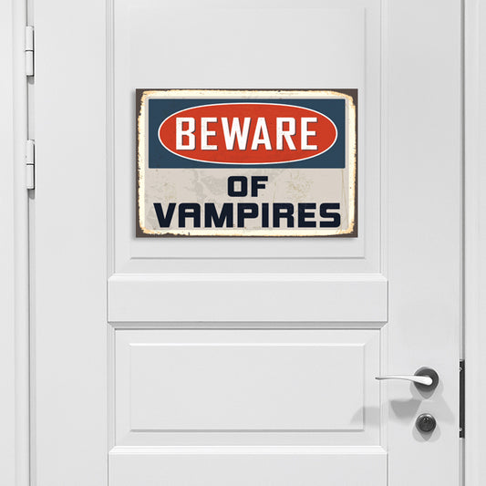 Blechschild - Beware Of Vampires Wohnbeispiel