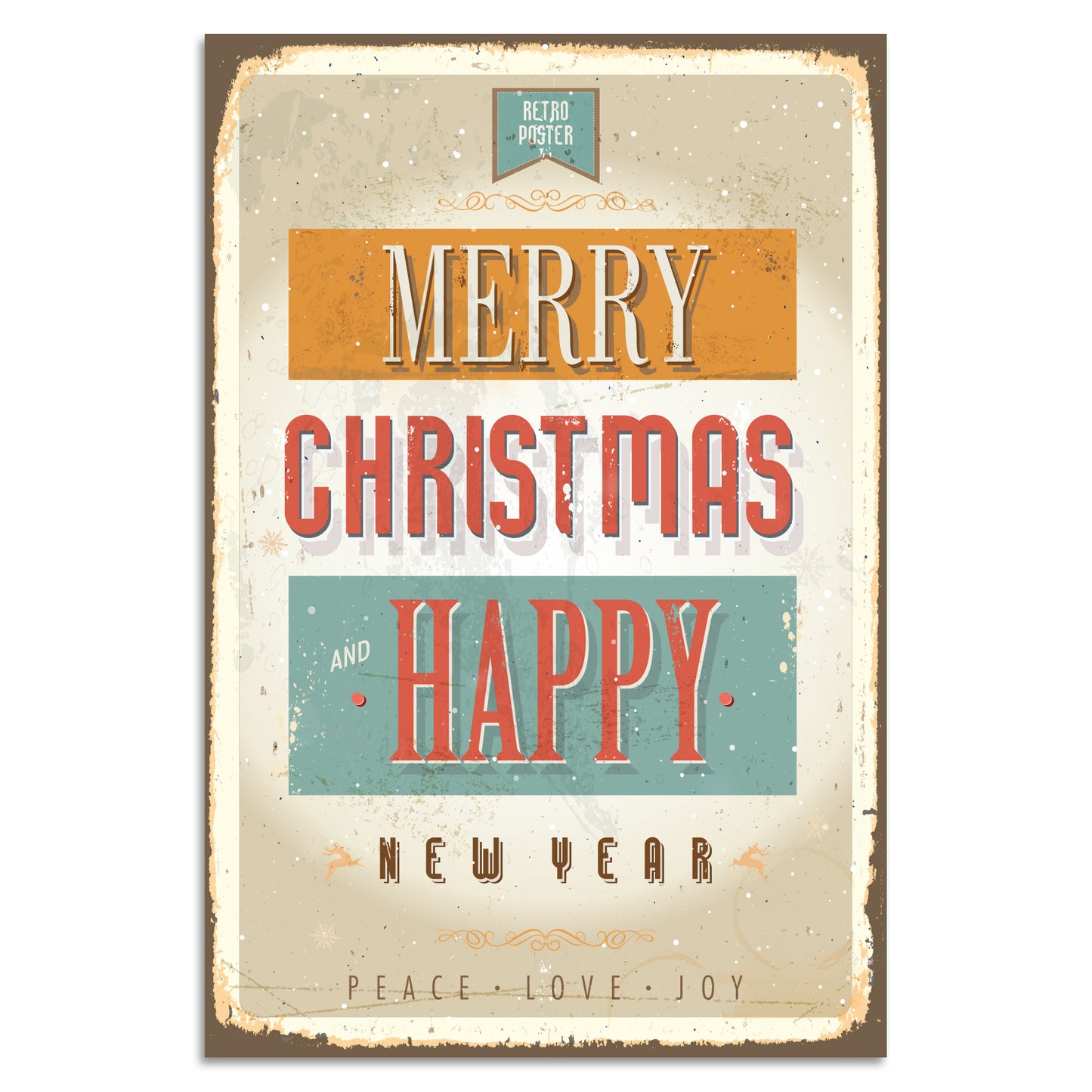 Blechschild - Merry Christmas Happy New Year