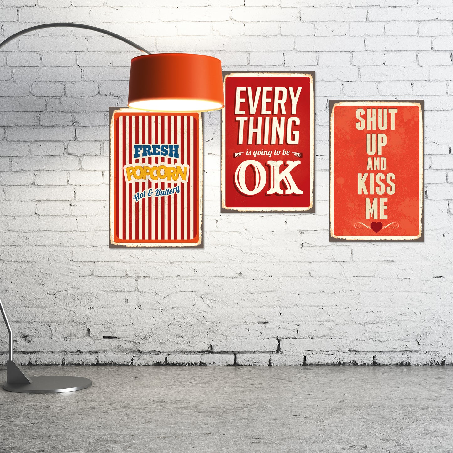 Blechschild - Fresh Popcorn Wohnbeispiel