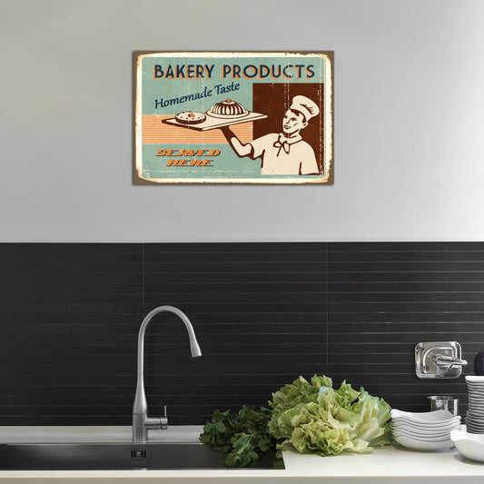 Blechschild - Bakery Products Wohnbeispiel