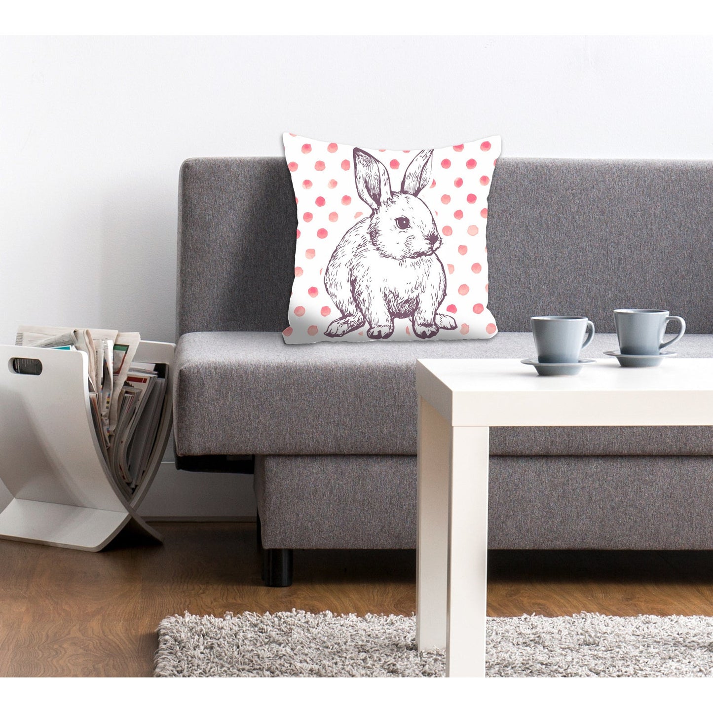 Kissenbezug - Cute Bunny Wohnbeispiel