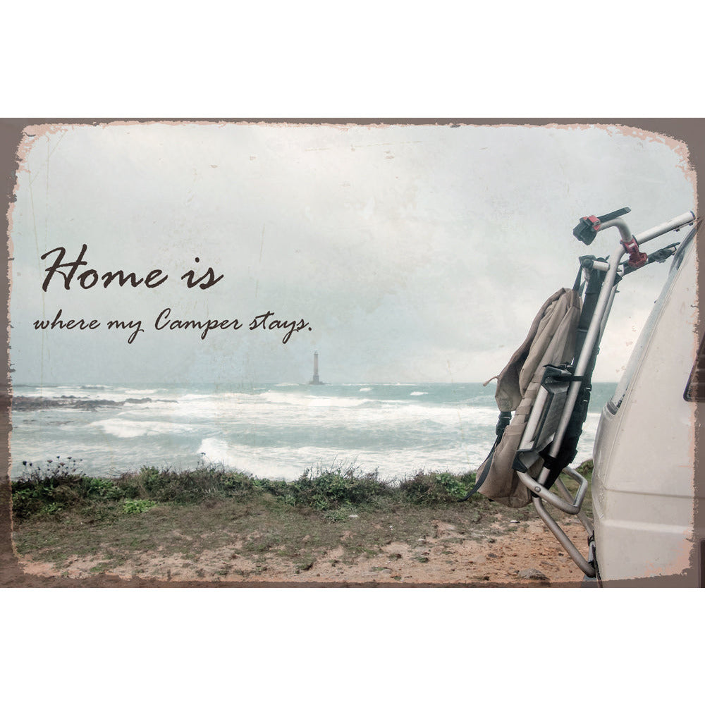 Blechschild - Home Is Where My Camper Stays