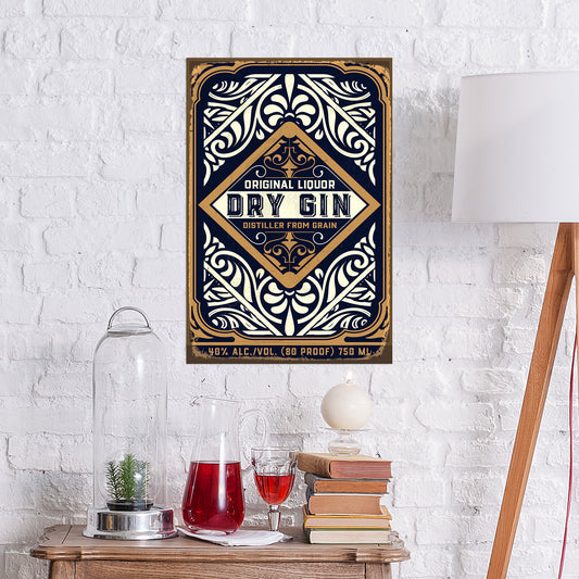 Blechschild - Dry Gin Wohnbeispiel