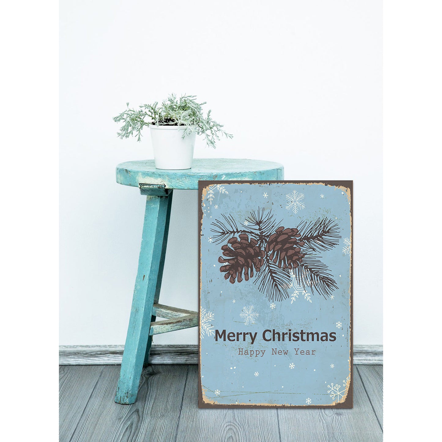 Blechschild - Tannenzweig Wohnbeispiel