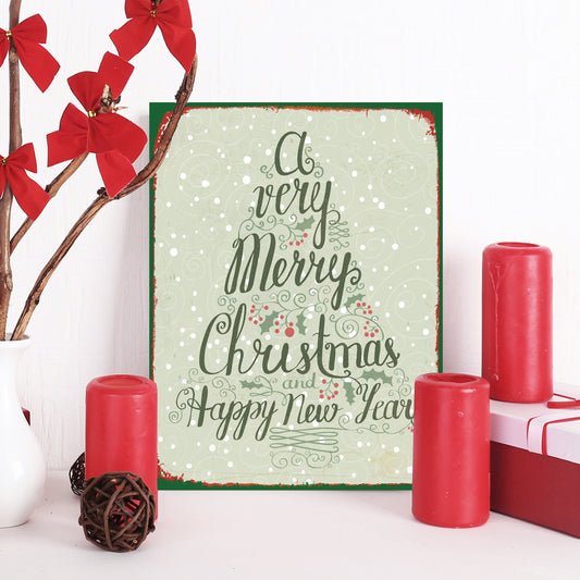 Blechschild - A Very Merry Christmas Wohnbeispiel
