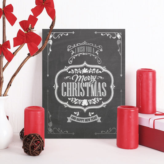 Blechschild - I Wish You A Merry Christmas Wohnbeispiel