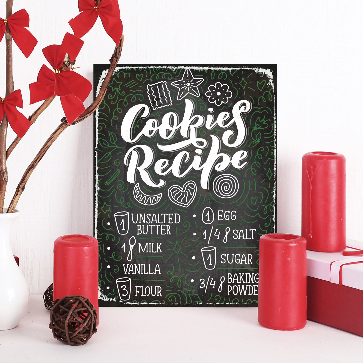 Blechschild - Cookies Recipe Wohnbeispiel