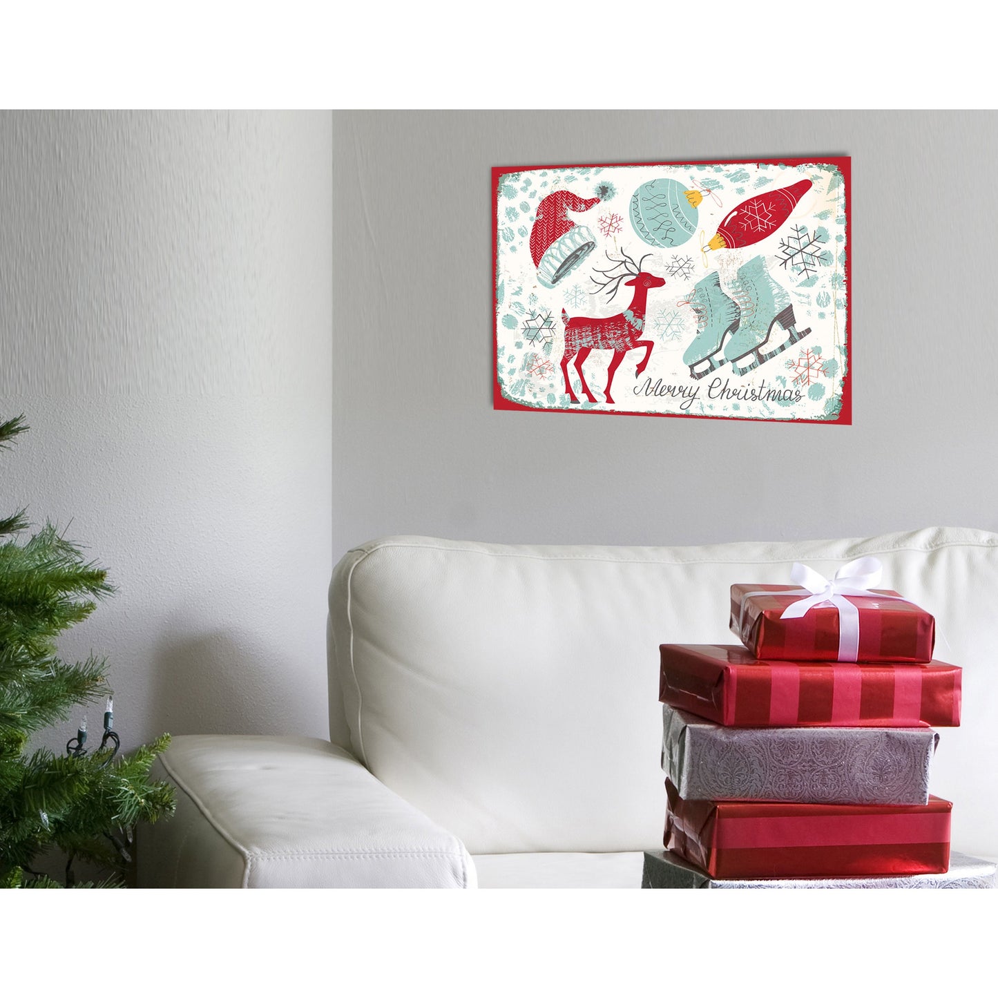 Blechschild - Merry Christmas Wohnbeispiel