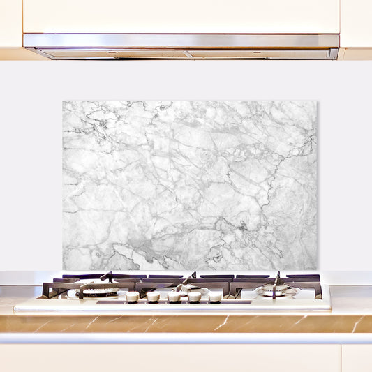 Spritzschutz - White Marmor Wohnbeispiel