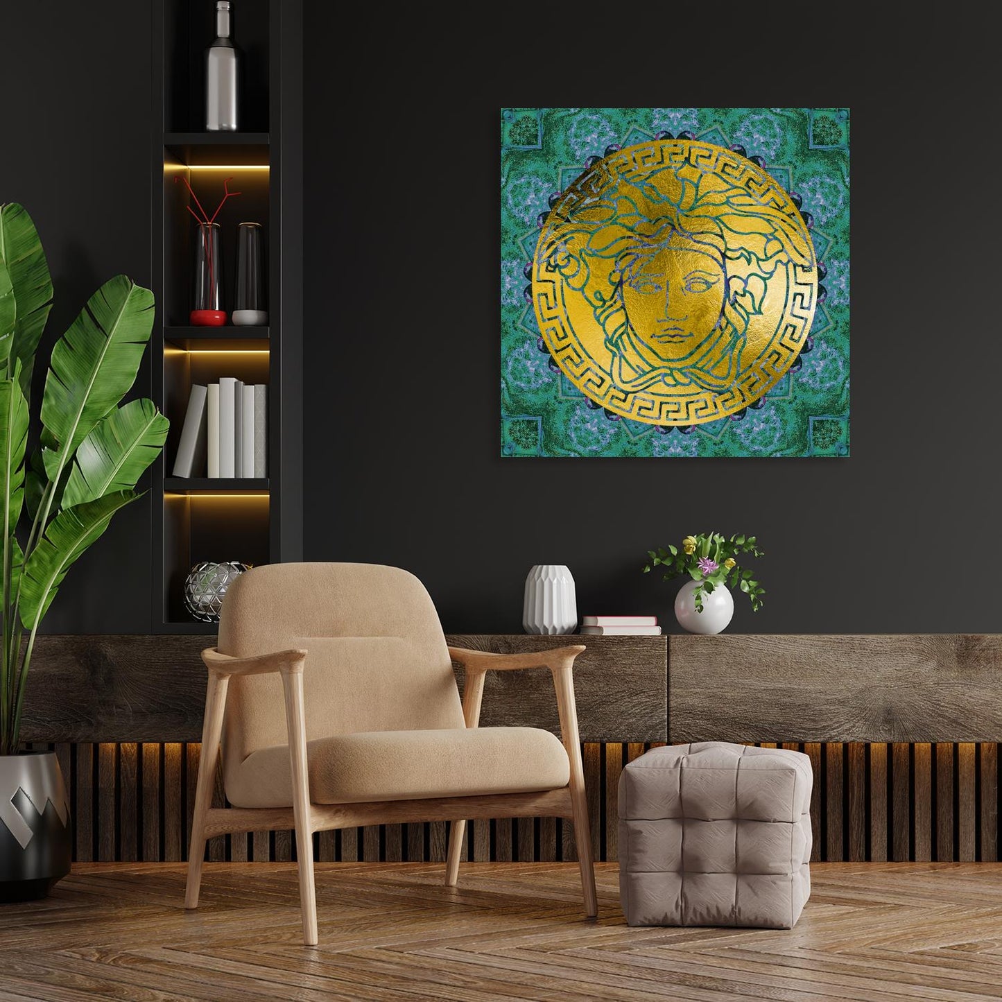 Acrylglasbild - Golden Coin Wohnbeispiel