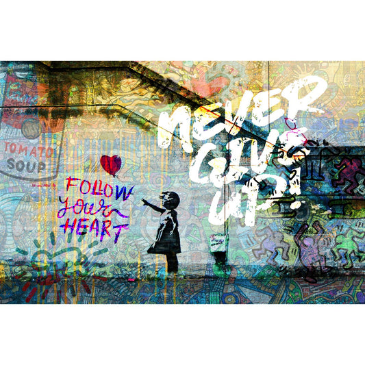 Acrylglasbild - Never give up Graffiti