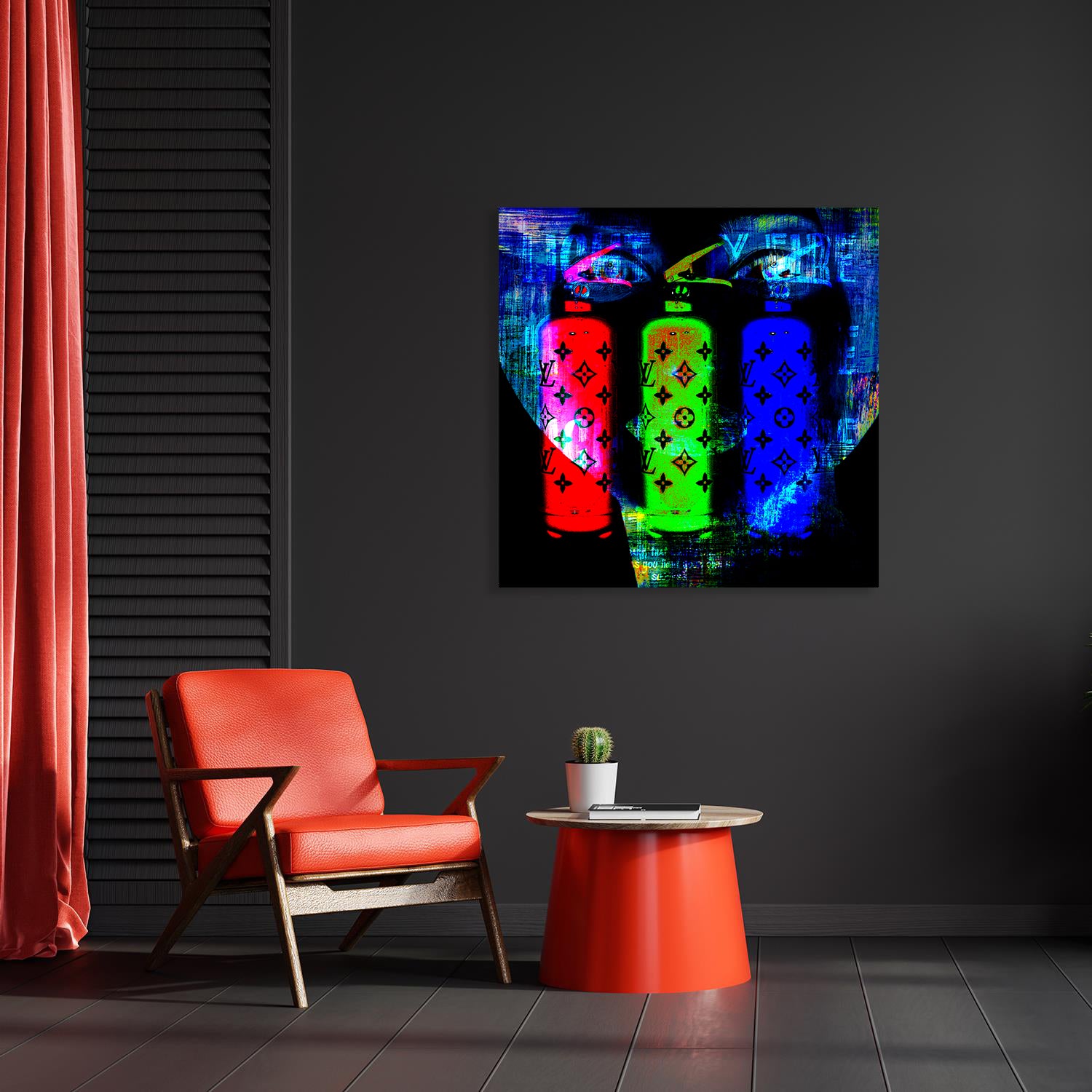 Acrylglasbild - Luxury Fire Extinguisher Wohnbeispiel