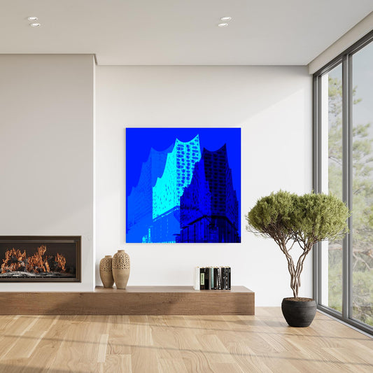Acrylglasbild - Elbphilharmonie Hamburg Blau