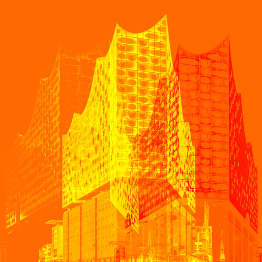 Acrylglasbild - Elbphilharmonie Hamburg Orange
