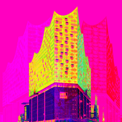 Acrylglasbild - Elbphilharmonie Hamburg Pink