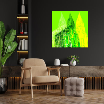 Acrylglasbild - Münster Lambertikirche Grün